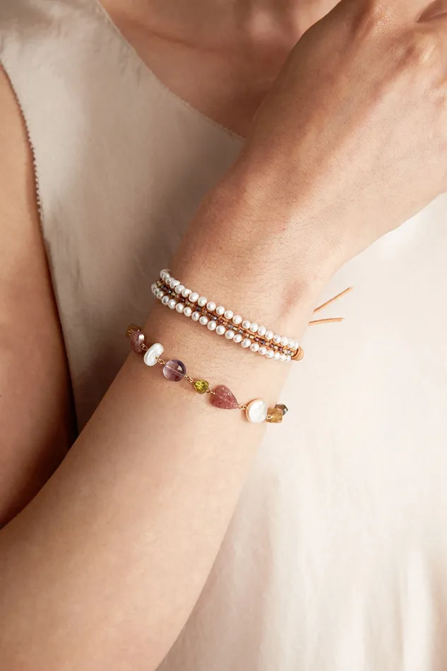 Chan Luu Bracelets Koa Wrap Bracelet Pearl Mix 8211 Women