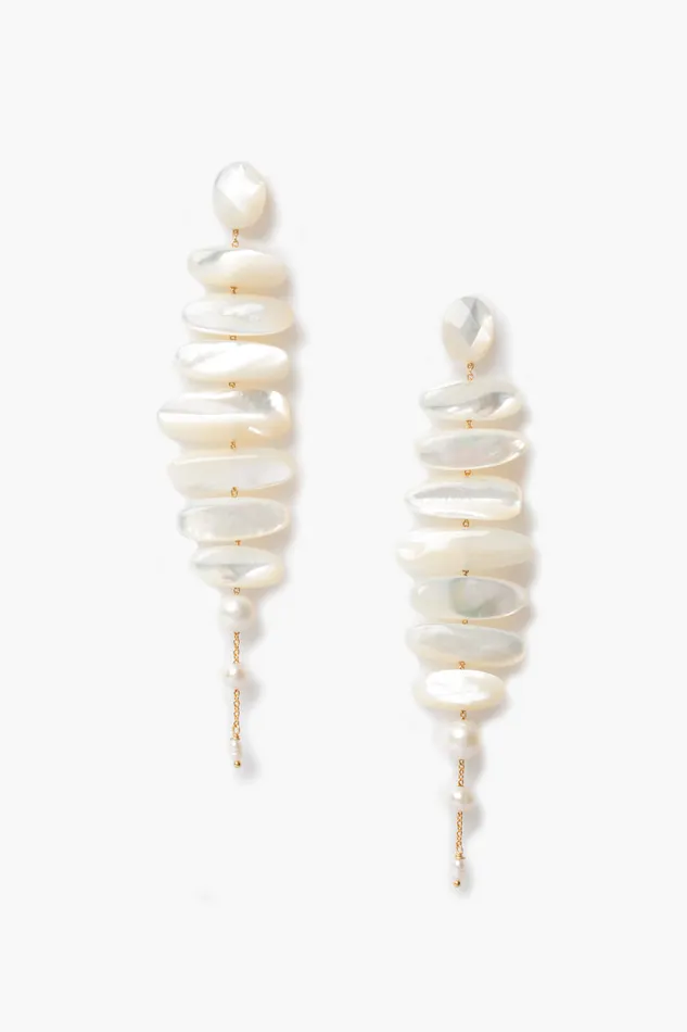 Chan Luu Earrings Mizumi Earrings White MOP 8211 Women
