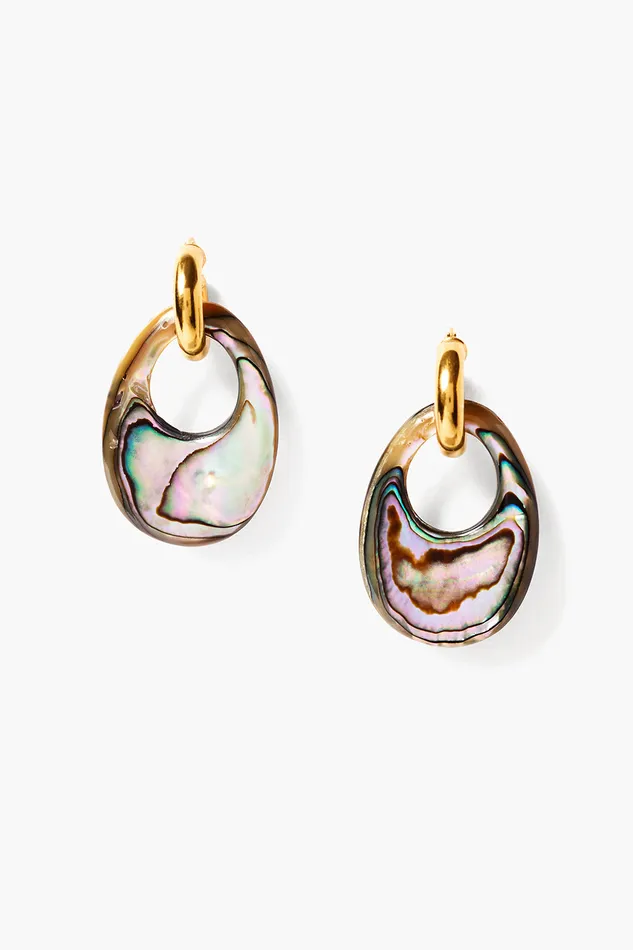 Chan Luu Earrings Nora Hoop Earrings Abalone 8211 Women