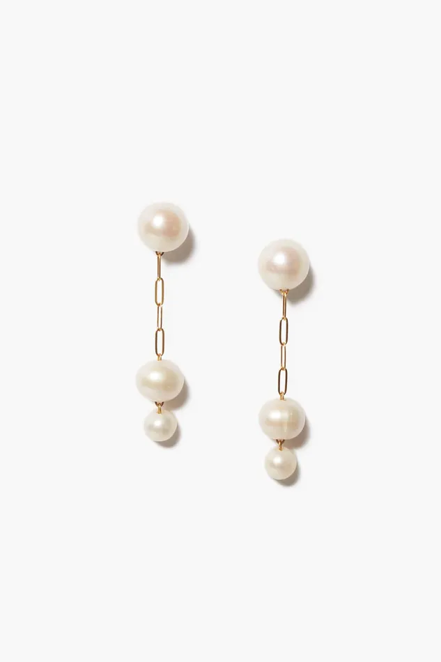 Chan Luu Earrings Phoebe Tiered Drop Earrings White Pearl 8211 Women