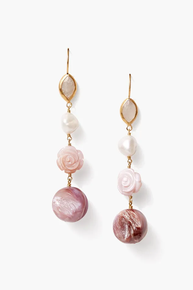 Chan Luu Earrings Roseto Tiered Earrings Pink 8211 Women