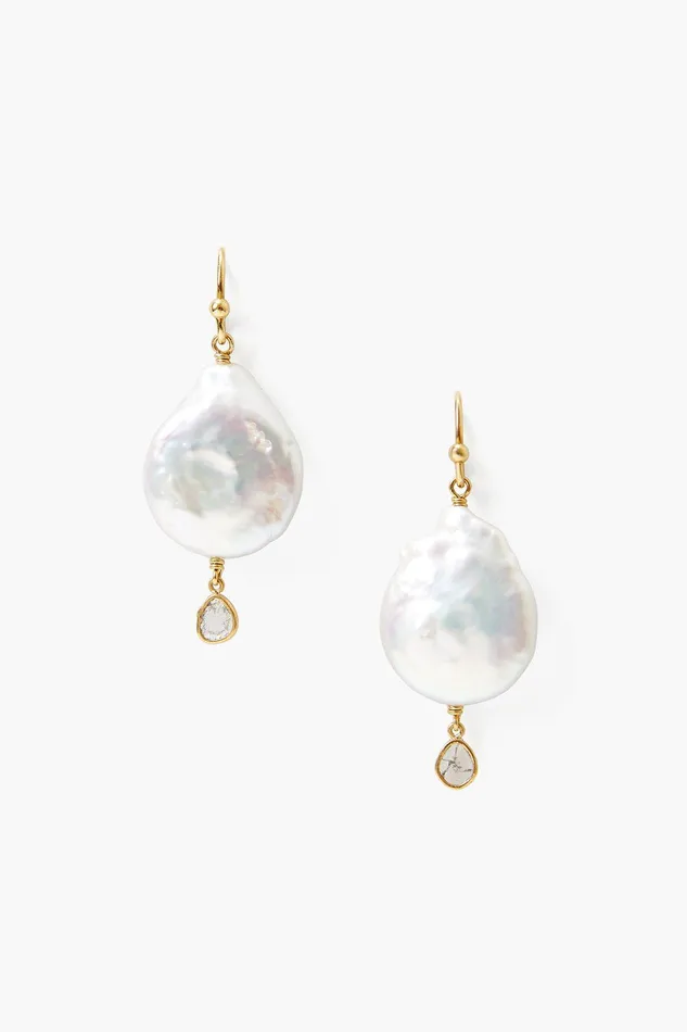 Chan Luu Earrings White Pearl And Diamond Teardrop Earrings 8211 Women
