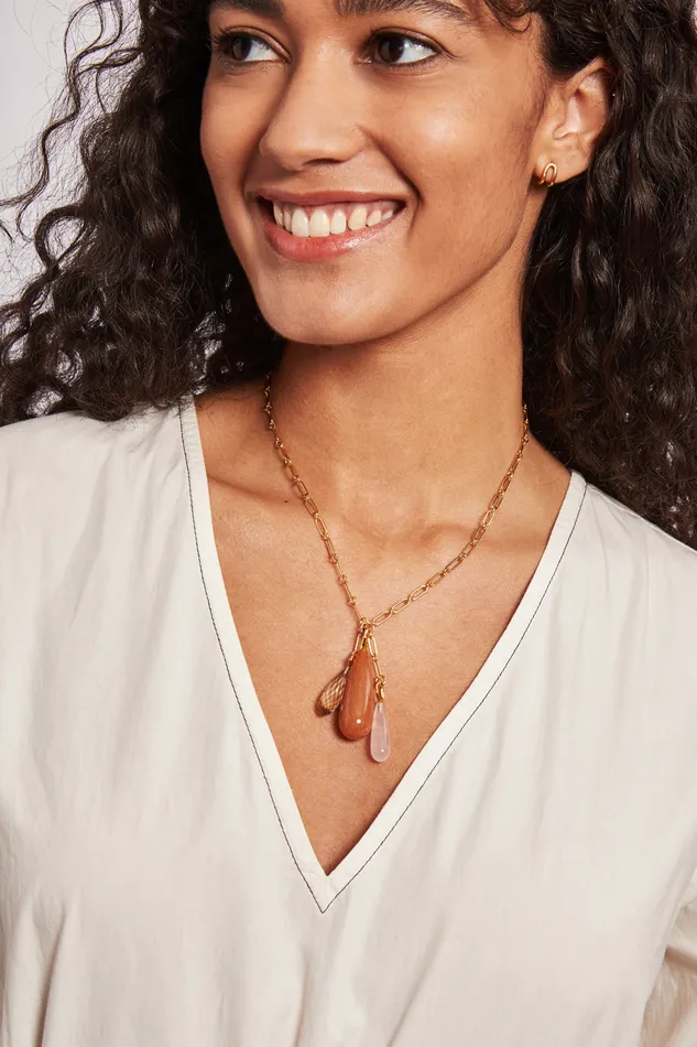 Chan Luu Necklaces Castillo Pendant Necklace Pink Mix 8211 Women