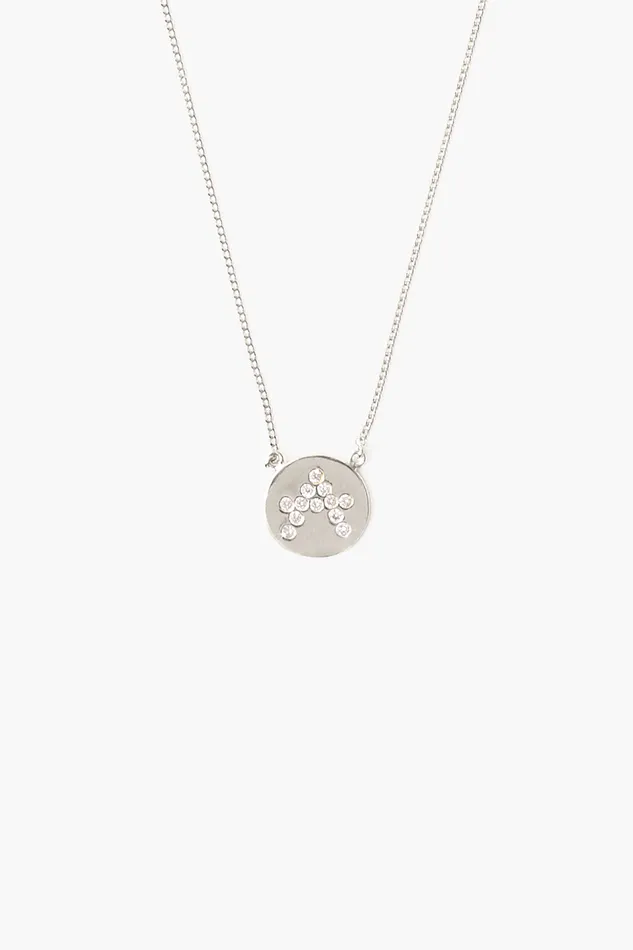 Chan Luu Necklaces Diamond Initial Coin Necklace Silver 8211 Women