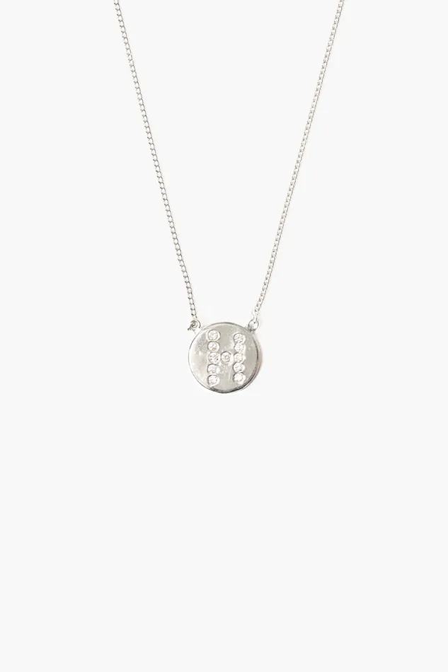 Chan Luu Necklaces Diamond Initial Coin Necklace Silver 8211 Women