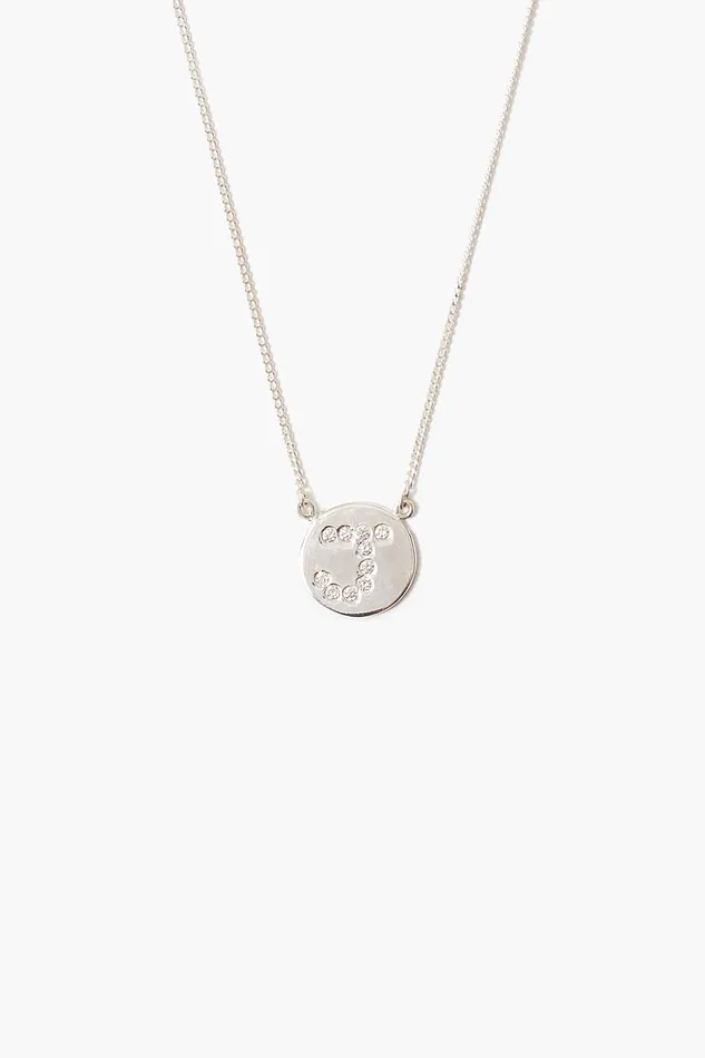 Chan Luu Necklaces Diamond Initial Coin Necklace Silver 8211 Women
