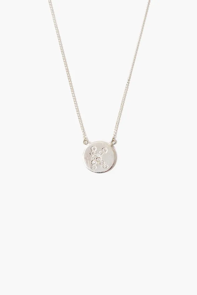 Chan Luu Necklaces Diamond Initial Coin Necklace Silver 8211 Women