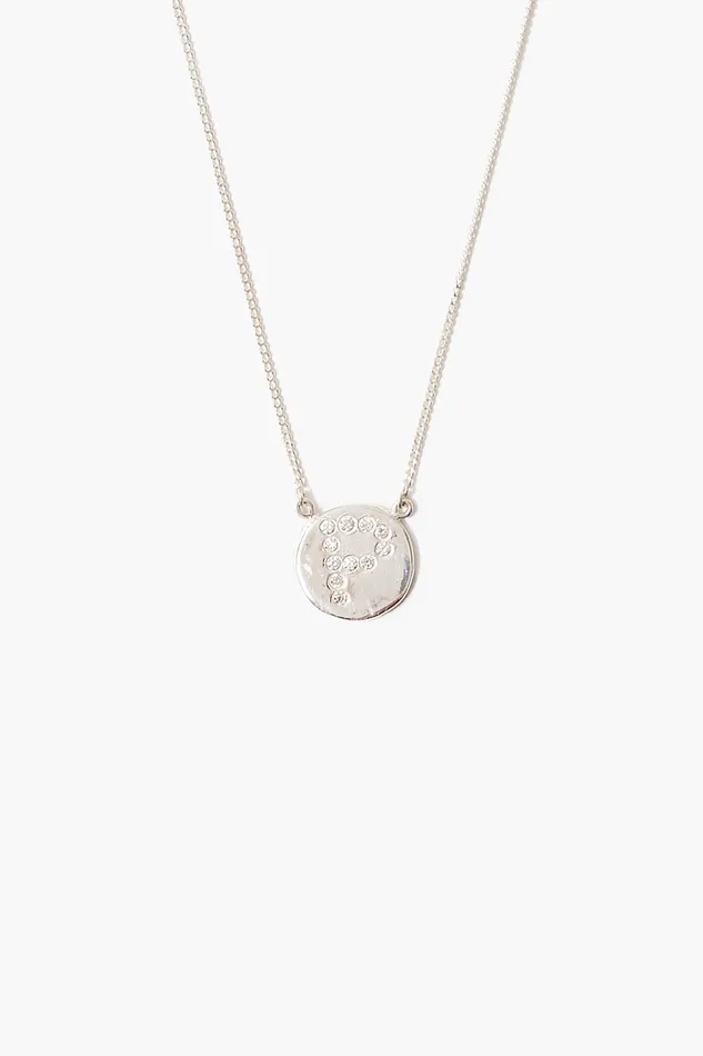 Chan Luu Necklaces Diamond Initial Coin Necklace Silver 8211 Women