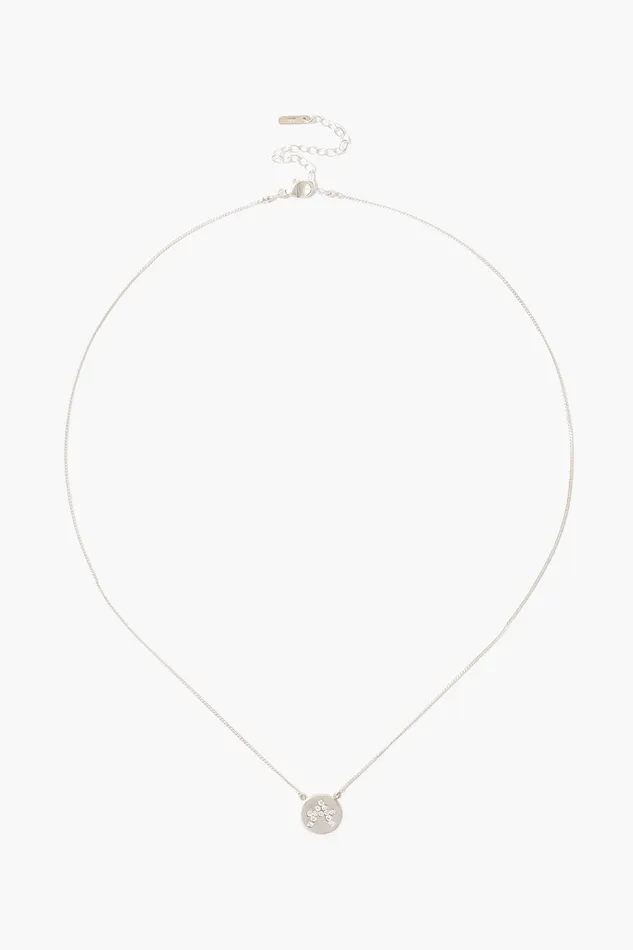 Chan Luu Necklaces Diamond Initial Coin Necklace Silver 8211 Women