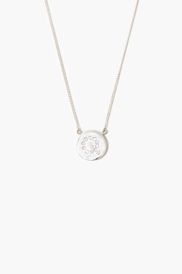 Chan Luu Necklaces Diamond Initial Coin Necklace Silver 8211 Women