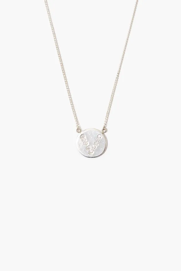 Chan Luu Necklaces Diamond Initial Coin Necklace Silver 8211 Women