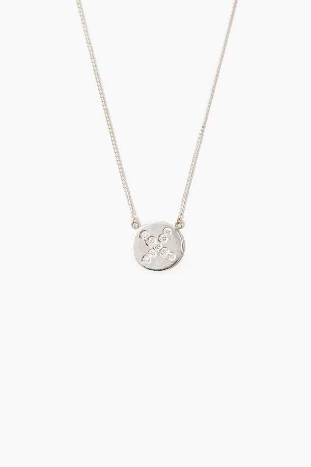 Chan Luu Necklaces Diamond Initial Coin Necklace Silver 8211 Women