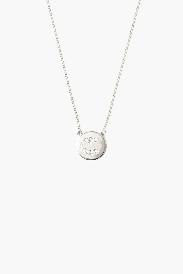 Chan Luu Necklaces Diamond Initial Coin Necklace Silver 8211 Women