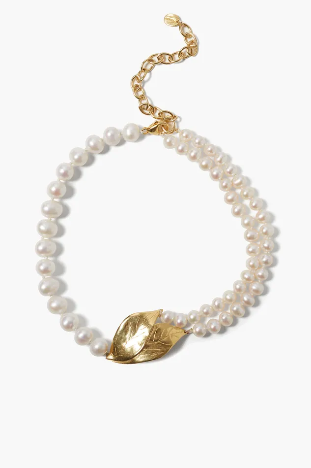 Chan Luu Necklaces Falling Leaf Necklace White Pearl 8211 Women