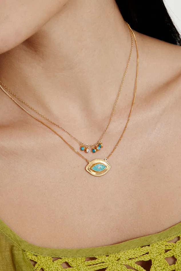 Chan Luu Necklaces Mariya Evil Eye Necklace Turquoise 8211 Women