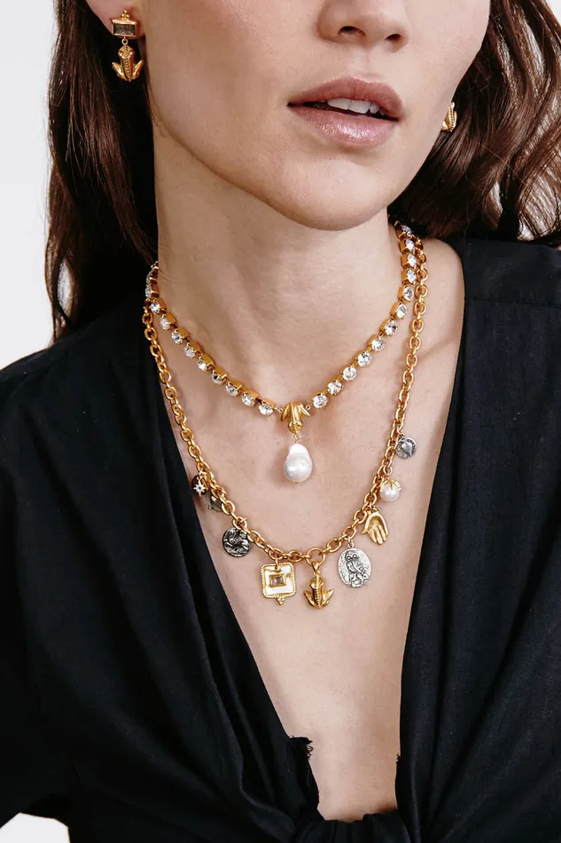 Chan Luu Necklaces Pippa Choker Necklace White Pearl 8211 Women