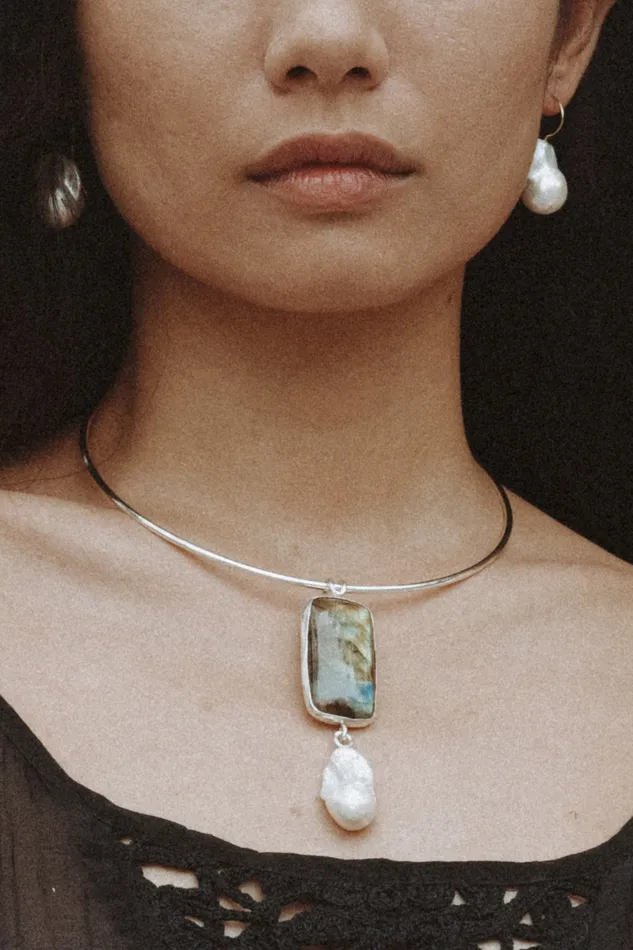 Chan Luu Necklaces Soledad Collar Necklace Labradorite 8211 Women