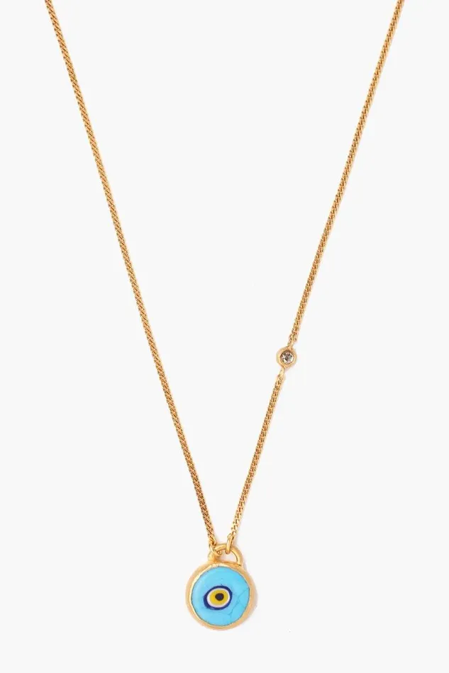 Chan Luu Necklaces Turquoise Evil Eye Necklace With Champagne Diamond 8211 Women