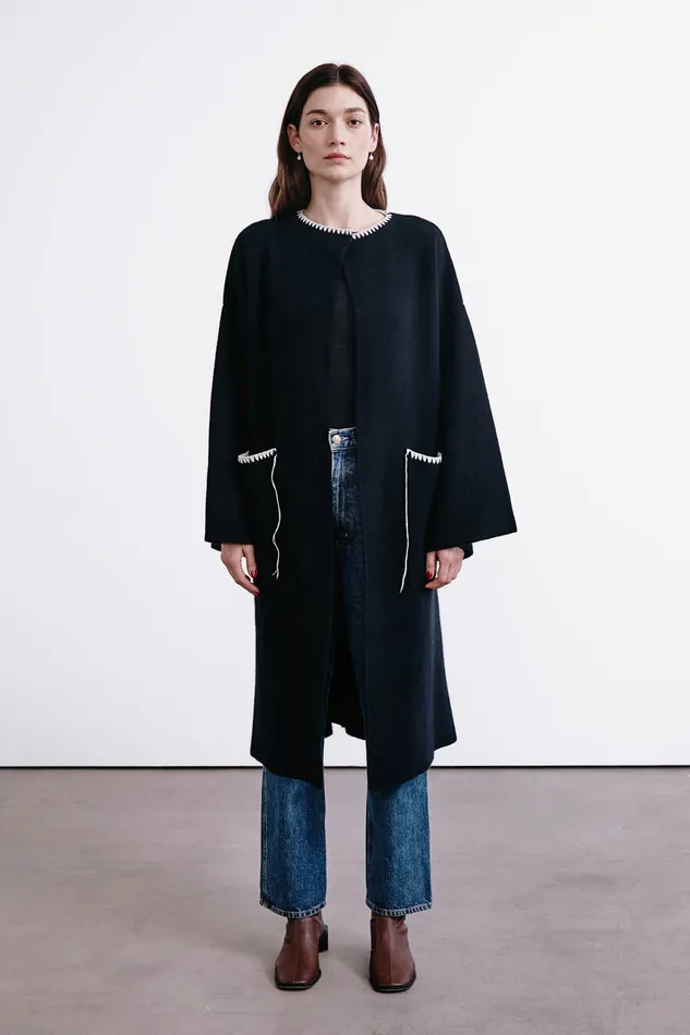 Chan Luu Outerwear Kerrington Wool Cashmere Coat Black 8211 Women