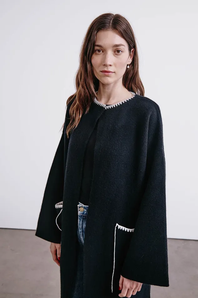 Chan Luu Outerwear Kerrington Wool Cashmere Coat Black 8211 Women