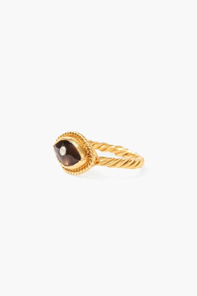 Chan Luu Rings Twist Evil Eye Ring Smoky Quartz 8211 Women