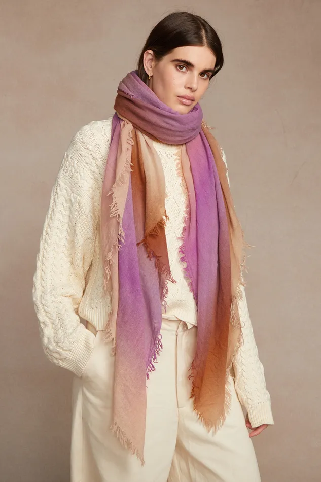 Chan Luu Scarves 100 Cashmere Scarf Orchid Ombr 8211 Women
