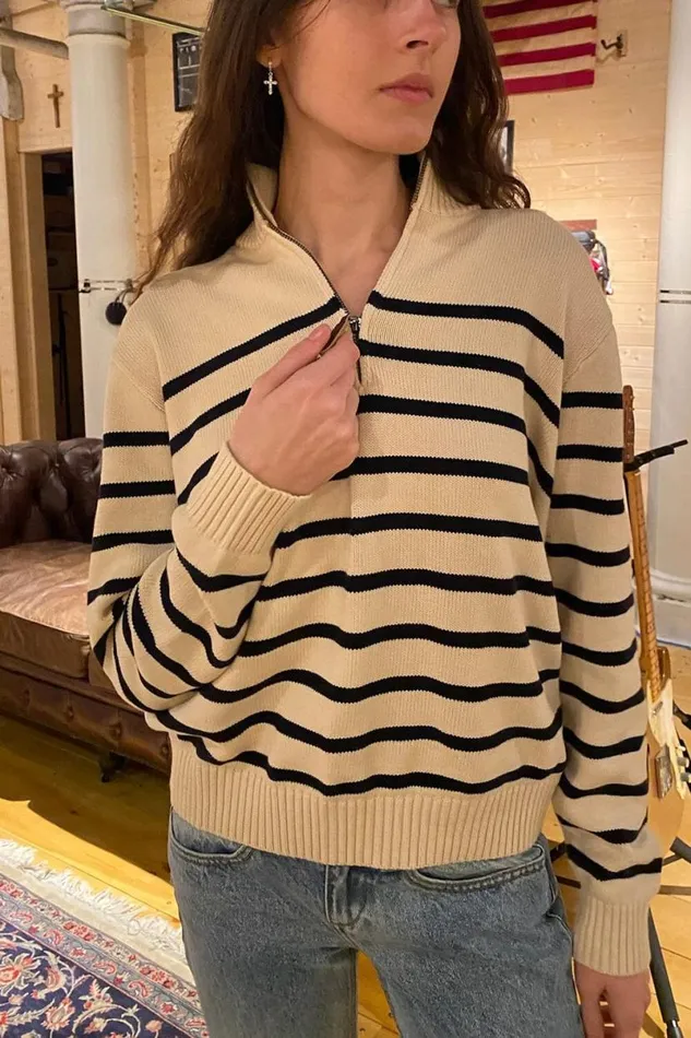 Clothing Aleah Cotton Stripe Sweater Brandy Melville SWEATERS