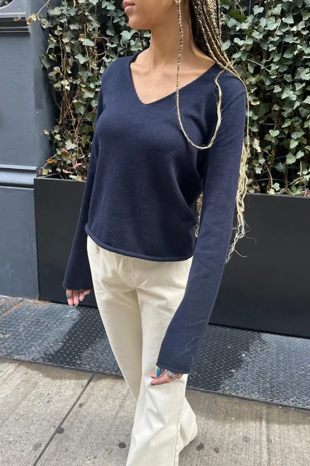 Clothing Andi VNeck Cotton Sweater Brandy Melville SWEATERS Clothing Andi VNeck Cotton Sweater Brandy Melville SWEATERS