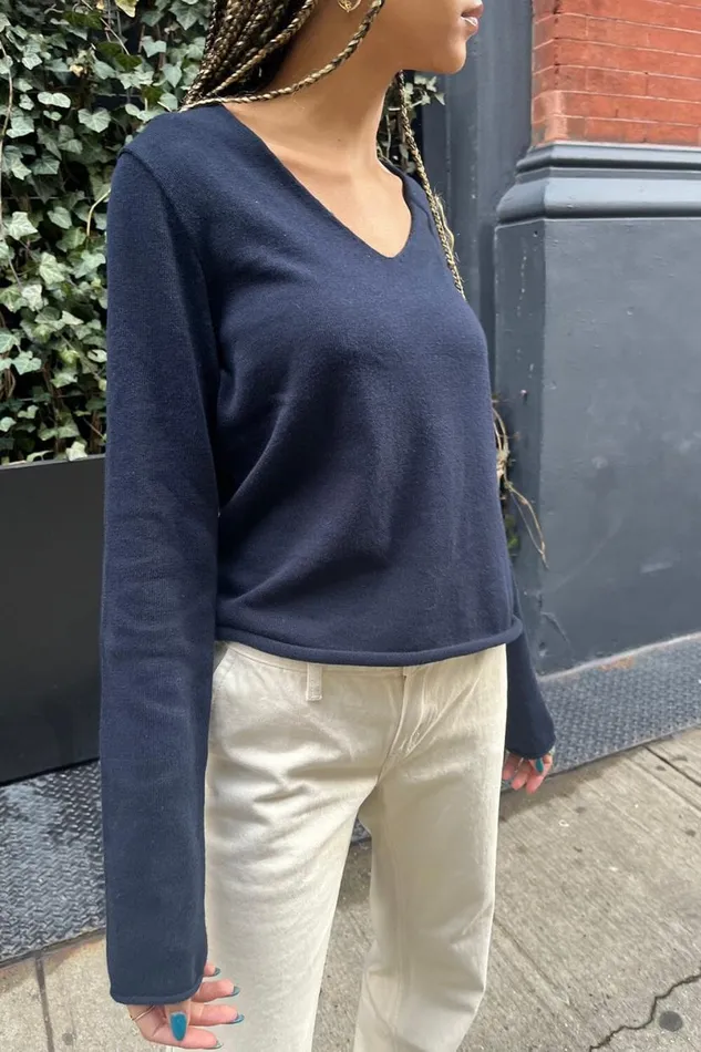 Clothing Andi VNeck Cotton Sweater Brandy Melville SWEATERS Clothing Andi VNeck Cotton Sweater Brandy Melville SWEATERS