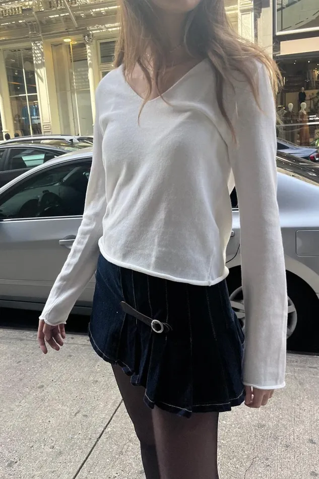 Clothing Andi VNeck Cotton Sweater Brandy Melville SWEATERS Clothing Andi VNeck Cotton Sweater Brandy Melville SWEATERS