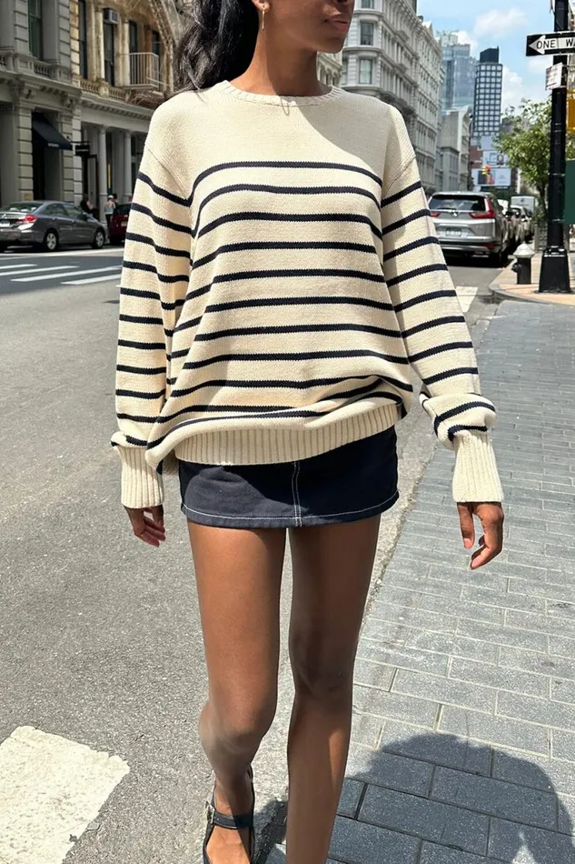 Clothing Brianna Cotton Thin Stripe Sweater Brandy Melville SWEATERS