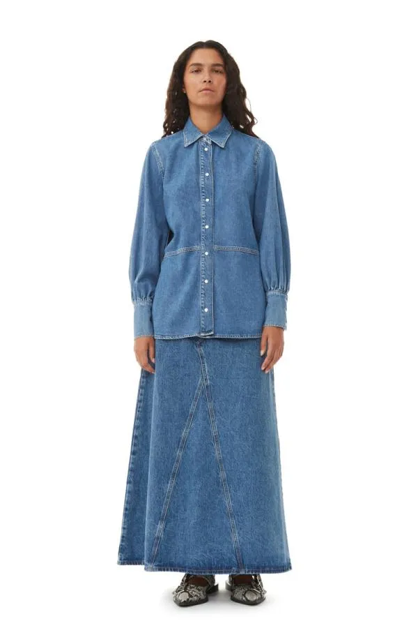Clothing GANNI CoOrds Future Denim Shirt Dark Blue Vintage