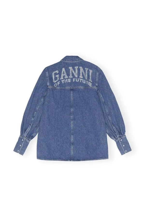 Clothing GANNI CoOrds Future Denim Shirt Dark Blue Vintage