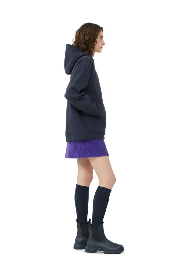 Clothing GANNI Extended Sizes Blue Oversized Isoli Flower Hoodie Sky Captain