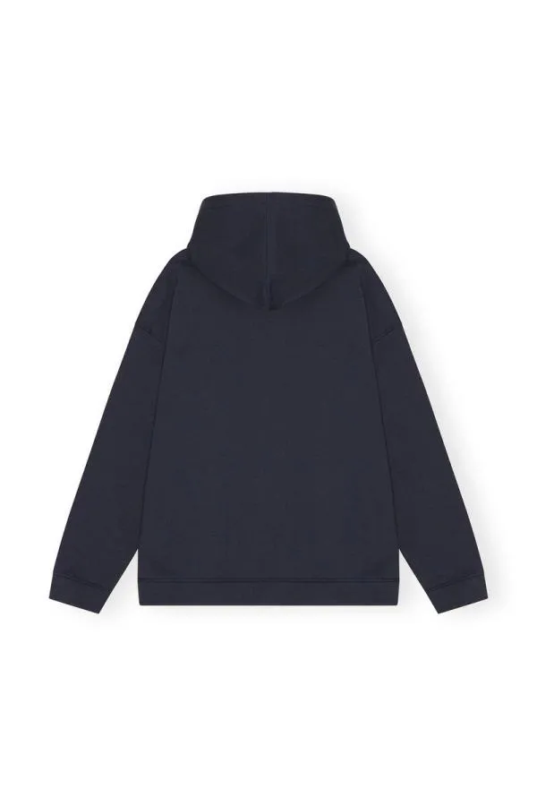 Clothing GANNI Extended Sizes Blue Oversized Isoli Flower Hoodie Sky Captain