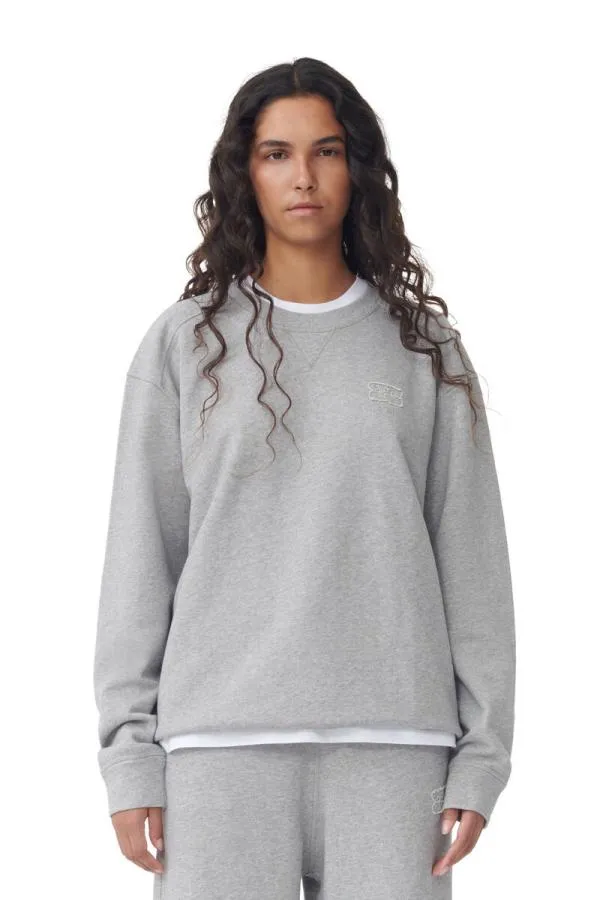 Clothing GANNI Extended Sizes Grey Isoli Drop Shoulder Sweatshirt Paloma Melange