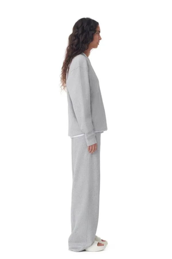 Clothing GANNI Extended Sizes Grey Isoli Drop Shoulder Sweatshirt Paloma Melange Clothing GANNI Extended Sizes Grey Isoli Drop Shoulder Sweatshirt Paloma Melange