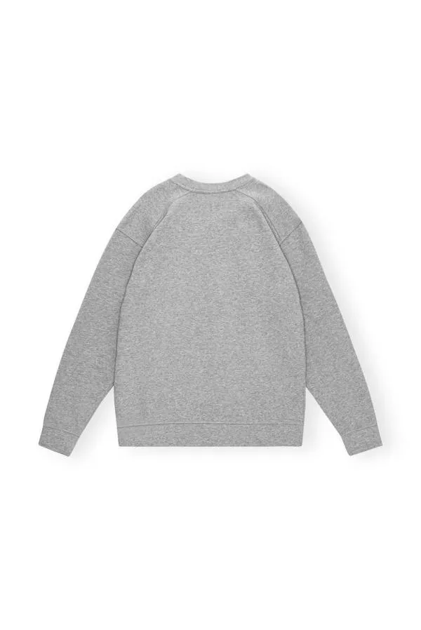 Clothing GANNI Extended Sizes Grey Isoli Drop Shoulder Sweatshirt Paloma Melange Clothing GANNI Extended Sizes Grey Isoli Drop Shoulder Sweatshirt Paloma Melange