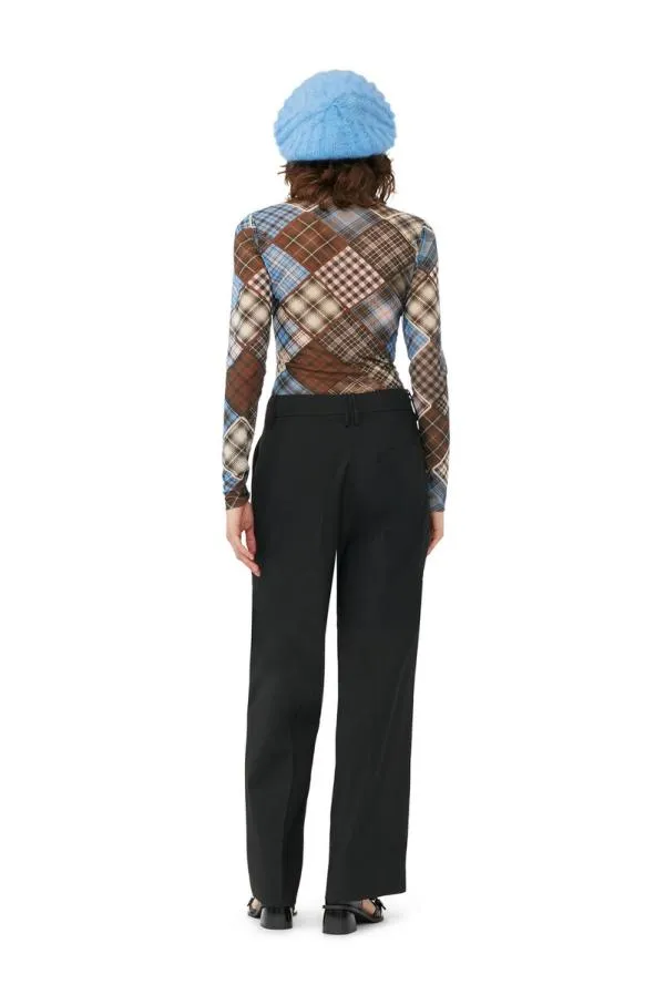 Clothing GANNI Extended Sizes Printed Mesh Long Sleeve Rollneck Sweater Silver Lake Blue Clothing GANNI Extended Sizes Printed Mesh Long Sleeve Rollneck Sweater Silver Lake Blue