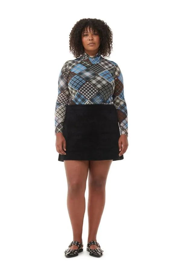 Clothing GANNI Extended Sizes Printed Mesh Long Sleeve Rollneck Sweater Silver Lake Blue Clothing GANNI Extended Sizes Printed Mesh Long Sleeve Rollneck Sweater Silver Lake Blue