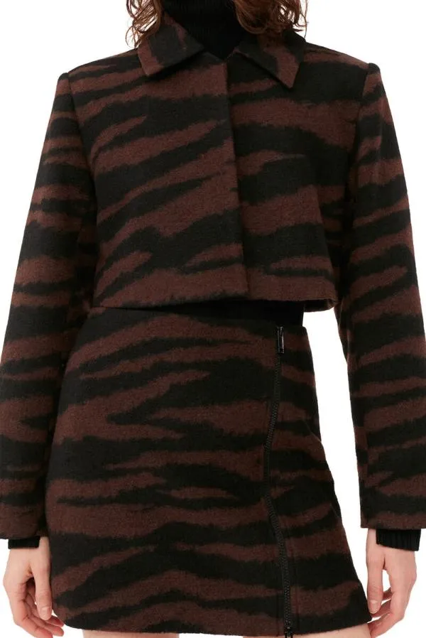 Clothing GANNI Extended Sizes Wool Jacquard Cropped Jacket Black Clothing GANNI Extended Sizes Wool Jacquard Cropped Jacket Black