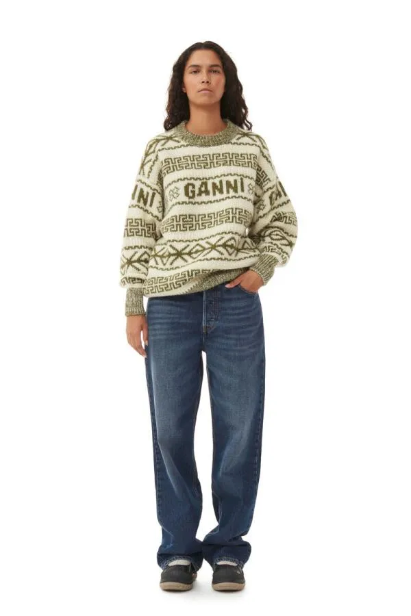 Clothing GANNI Knitwear Wool Pullover Avocado Clothing GANNI Knitwear Wool Pullover Avocado
