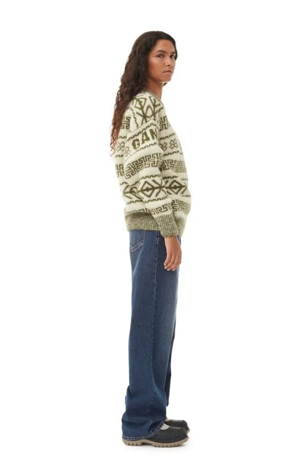 Clothing GANNI Knitwear Wool Pullover Avocado Clothing GANNI Knitwear Wool Pullover Avocado