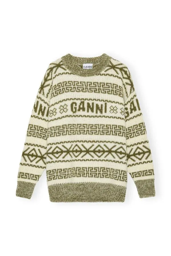 Clothing GANNI Knitwear Wool Pullover Avocado Clothing GANNI Knitwear Wool Pullover Avocado