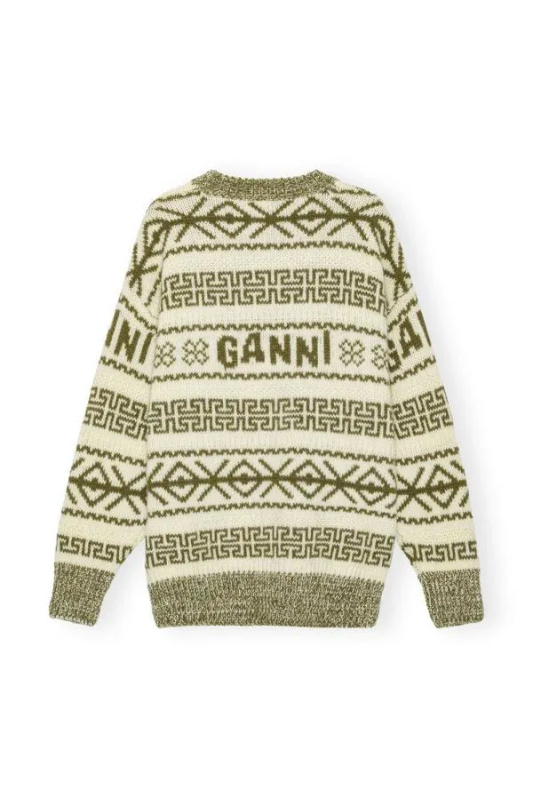 Clothing GANNI Knitwear Wool Pullover Avocado Clothing GANNI Knitwear Wool Pullover Avocado
