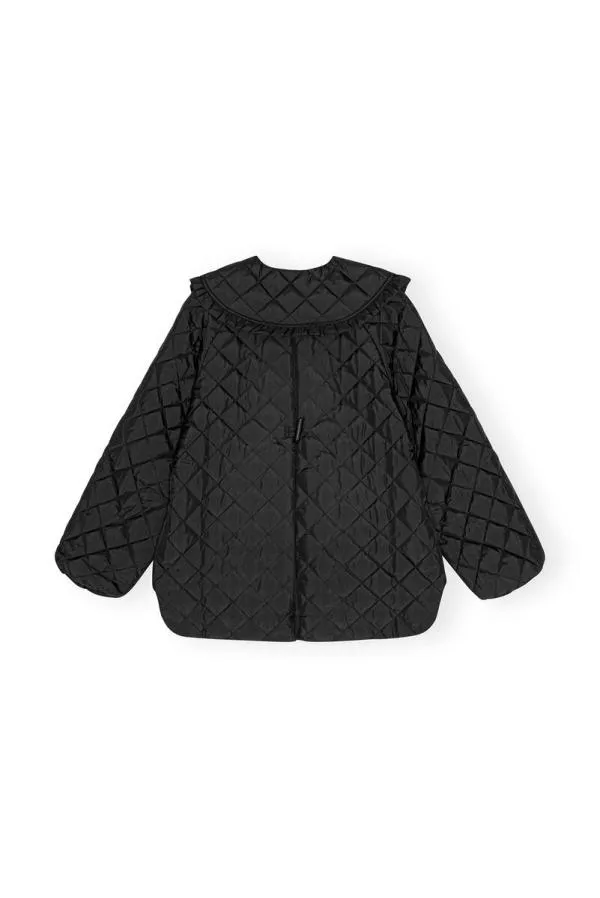 Clothing GANNI Outerwear Quilted Coat Black Clothing GANNI Outerwear Quilted Coat Black