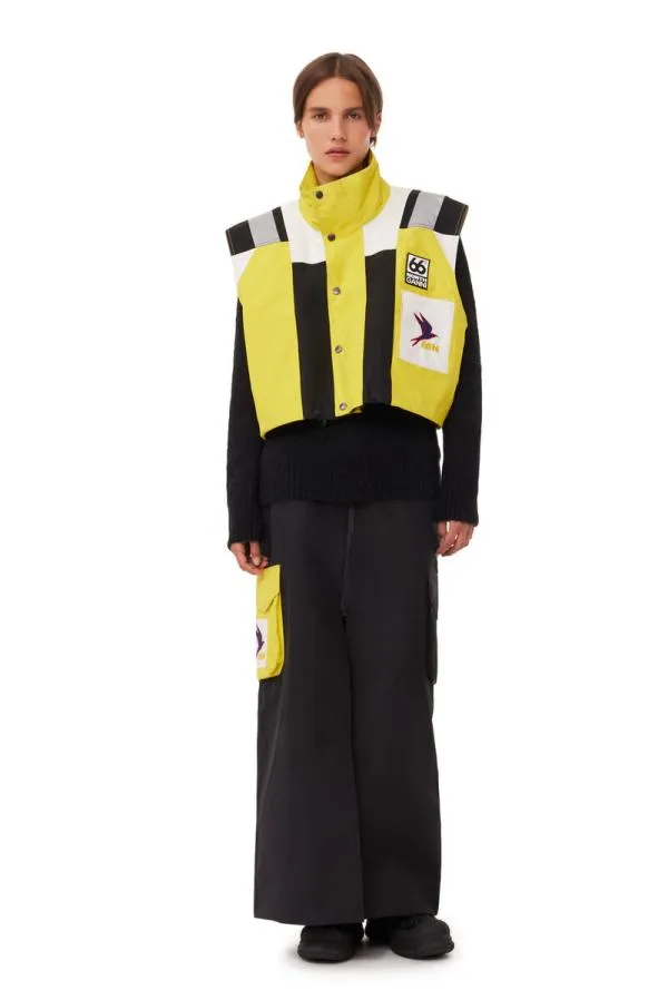 Clothing GANNI Outerwear X 66North Kria Cropped Vest Blazing Yellow