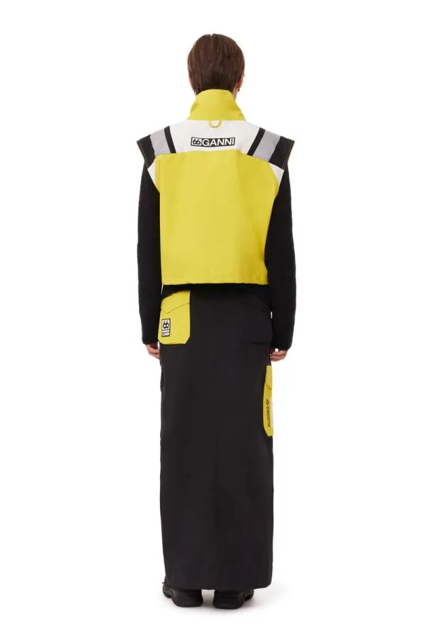 Clothing GANNI Outerwear X 66North Kria Cropped Vest Blazing Yellow