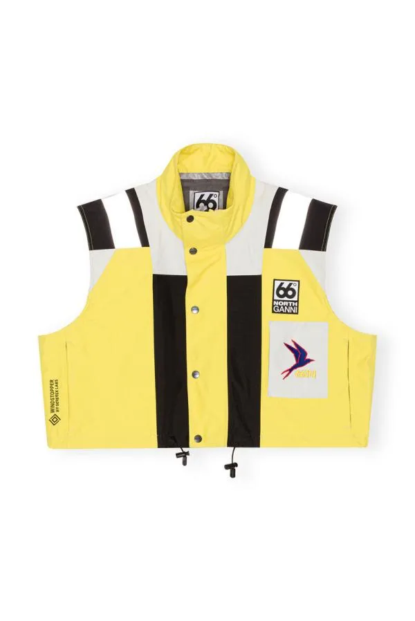 Clothing GANNI Outerwear X 66North Kria Cropped Vest Blazing Yellow