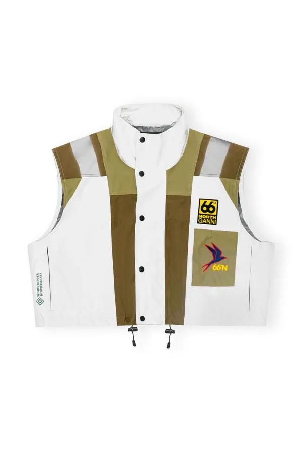 Clothing GANNI Outerwear X 66North Kria Cropped Vest White Lamb